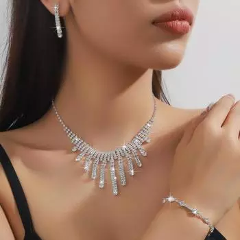 оптовая продажа ювелирных изделий супер вспышка темперамент мода ключичная цепочка легкая роскошь высококачественные ювелирные изделия невеста и леди костюм