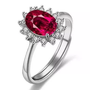 Оптовая продажа, женское красное циркониевое обручальное свадебное регулируемое посеребренное кольцо, женский стиль, модные ювелирные изделия на палец, бесплатная доставка Resizeable Ring