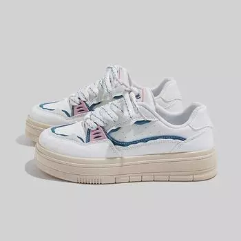 Оптовая продажа женской обуви Весна Новые цветные туфли с мягкой подошвой Белые туфли Модные специальные спортивные повседневные туфли Borad для женщин 35