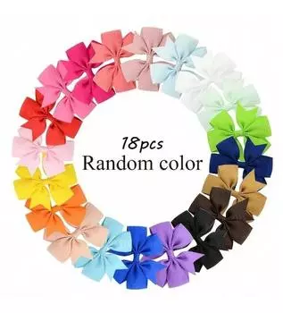 Оптовая упаковка 3 банты для волос из репсовой ленты с зажимами 18/24/48 шт. для маленьких девочек, бутиковые заколки, детский головной убор, набор аксессуаров