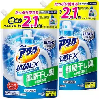 [оптовая закупка] антибактериальное средство для стирки Attack ex super clear gel, сменная насадка 1,6 кг x 2 шт.