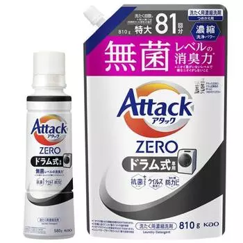 [Оптовая закупка] Attack ZERO Лучшая очищающая способность в истории жидкости Attack. Дезодорирующая способность стерильного уровня. Предназначено для барабанного типа. Большие размеры.