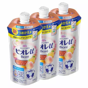 [Оптовая закупка] Biore U аромат сладкого персика сменный блок 340 мл x 3 шт.