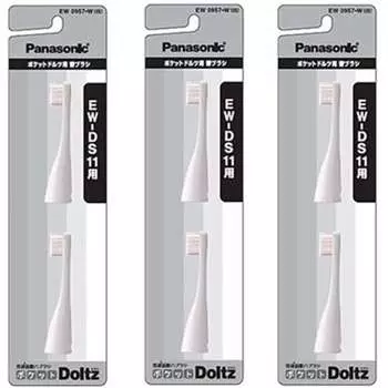 (Оптовая закупка) EW0957-W 2 шт. x 3 шт. в наборе (всего 6 шт.) Зубная щетка Panasonic Sonic Vibration Pocket Doltz Сменная щетка для EW-DS11 (2 пирога
