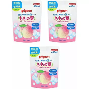 [Оптовая закупка] Пенящееся мыло Pigeon Medicated для всего тела, сменная насадка, содержит экстракт листьев персика (Увлажняющие ингредиенты) 400мл [x3 шт.]