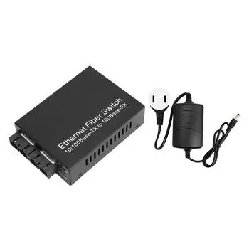 Оптоволоконный медиаконвертер Tx1310nm SC Двухволоконный одномодовый оптоволоконный трансивер 100 Мбит/с До 25 км US Plug