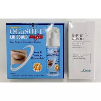OQSoft Lid Scrub Plus Cleanser 50 мл + Pad 120 шт., 1 набор
