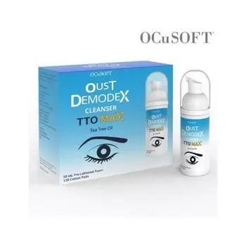 OQsoft Ost Demodex TTO MAX очищающее средство для век (50 мл пены-спрея + 120 ватных дисков), 50мл, 1 шт.