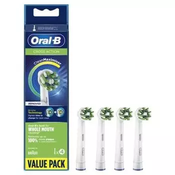 Oral-B Brown Oral-B Replacement Brush Multi-Action Brush/CROSS ACTION Frustration Free Package EB50 (4 pieces)