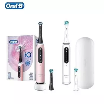 Oral-B iO5 Smart Sonic электрическая зубная щетка Интеллектуальный монитор Таймер чистки зубов Датчик давления Управление зубной щеткой 5 режимов розовый