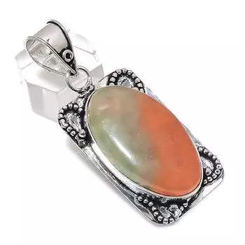 Orange Seraphinite Gemstone 925 Sterling Silver Jewelry Pendant 2.32 H8C54