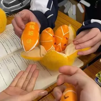 Оранжевая плюшевая игрушка-подушка, снимаемая с фруктов, мягкая кукла, милый плюшевый фрукт, мягкий пушистый подарок для детей и взрослых оранжевый