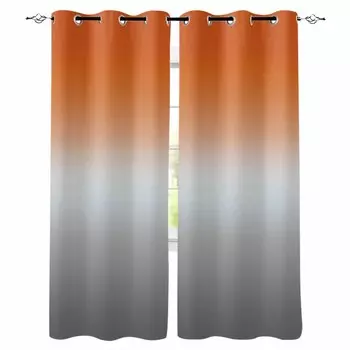Оранжево-серый градиент абстрактные плотные шторы для гостиной спальни печатные оконные шторы домашний декор W135 x H60cm