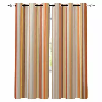 Оранжевые полосатые геометрические абстракции плотные шторы для гостиной спальни оконные шторы домашний декор W135 x H60cm