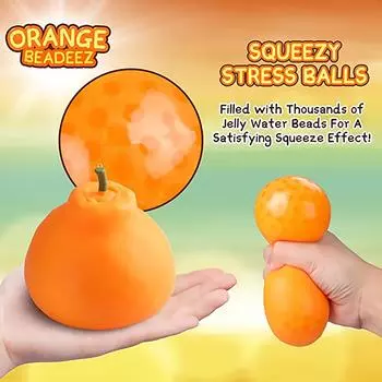 Оранжевые шарики для снятия стресса, сенсорные игрушки, мяч для снятия стресса, силиконовый инструмент для снятия стресса для детей, подарки, сжимающий шарик, 10 мл