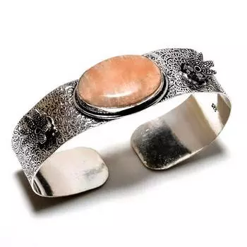 Оранжевый авантюрин, драгоценный камень 925, посеребренный ювелирный браслет ручной работы, браслет-манжета