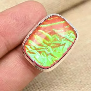 Оранжевый австралийский тройной опаловый драгоценный камень стерлингового серебра 925 пробы квадратной формы кольцо ручной работы 4 оранжевый