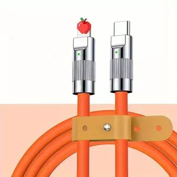 Оранжевый индикатор кабеля для передачи данных сотового телефона с одной головкой, сверхбыстрой зарядки и цинка оранжевый