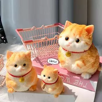 Оранжевый кот Сжимаемая игрушка Тревога Снятие стресса Толстый котенок Щипок Сенсорная игрушка Дети S