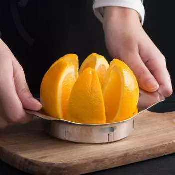 Оранжевый резак, разделитель томатов, картофеля, измельчитель из нержавеющей стали, 6 лезвий, экономия труда, большое удобство, острые лезвия, нож для нарезки фруктов, груш, персиков серебряный