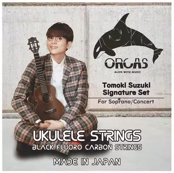 ORCAS струны для укулеле Tomoki Suzuki Signature черные фторуглеродные Orcas OS-S.TOMOK (Средний/тяжелый) чёрный
