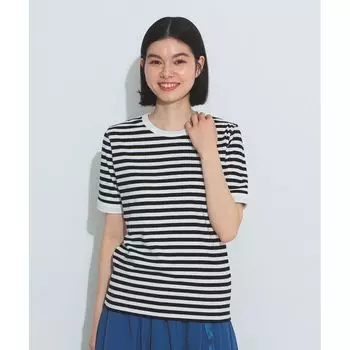 Orders Exported to Japan 2025 Summer New Cotton Navy Stripe round Neck Short sleeve T-shirt Beams Boy Strongly Recommended Black 2
