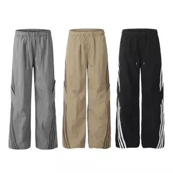 OREETA американские полосатые быстросохнущие повседневные брюки десантника широкие прямые повседневные спортивные штурмовые брюки S чёрный