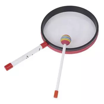 Orff 8-дюймовый ручной барабан Lolly Style ударный инструмент портативный тамбурин с ударной палочкой детские развивающие игрушки