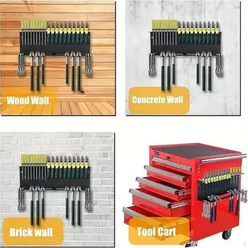 Органайзер для электроинструментов, полка для хранения, металлический держатель для дрели, настенная стойка для подвала, сарай, перфорированная панель