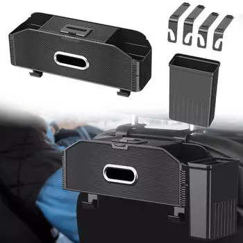 Органайзер для автомобильного сиденья, ящик для хранения на спинке сиденья для автомобилей, грузовиков, внедорожников с мусорным баком Carbon Fiber Pattern