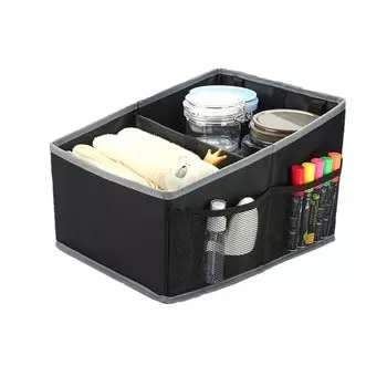 Органайзер для автомобильного сиденья, складной органайзер для пассажирского сиденья, с перегородками для переднего или заднего сиденья чёрный