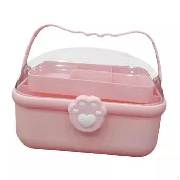 Органайзер для аксессуаров для волос для девочек, шкатулка для хранения украшений, футляр для художественных и ремесленных булавок розовый