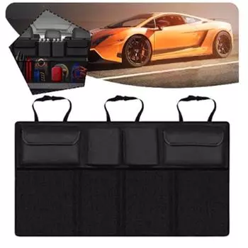 Органайзер для багажника автомобиля, органайзер для сиденья автомобиля с 8 сумками для хранения большой вместимости, водонепроницаемый, складное заднее сиденье, подвесное заднее сиденье 89 x 46 x 2 cm чёрный