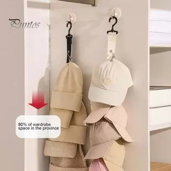 Органайзер для бейсболок, стойка для бейсболок с вращающимся на 360 градусов крючком, складная конструкция, многофункциональный органайзер, держатель для показа бейсболок чёрный