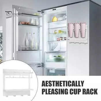 Органайзер для бутылок с водой, стойка для стаканов объемом 20 унций, 30 унций, 40 унций, с ручкой, держатель для кухонного шкафа с крючками для хранения чашек C чёрный