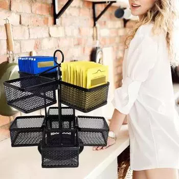 Органайзер для чайных пакетиков. Двухуровневый металлический держатель для чайных пакетиков с 8 отделениями. Вращающаяся подставка для чайных пакетиков для кухонной стойки. Хранение до 96 чайных пакетиков. мятный зеленый