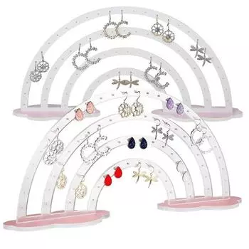 Органайзер для демонстрации сережек в форме радуги, большой емкости, устойчивая подставка для магазина Cloud Base, подставка для демонстрации сережек с крючками для ожерелий, домашняя страница чистый