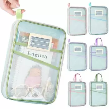 Органайзер для документов, сетчатая папка для файлов, сумка, прозрачная сумка для классификации предметов, большая емкость для школьных канцелярских принадлежностей