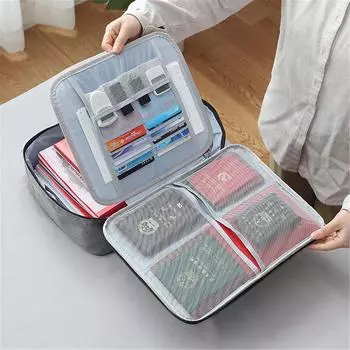 Органайзер для файлов, сумки с замком, органайзер для важных документов, коробка для важных файлов, паспорта, карты, наличных, домашнего офиса 3B серый