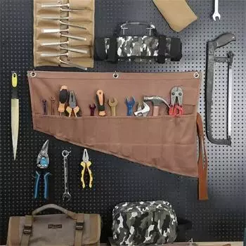 Органайзер для гаечных ключей, сумка для хранения инструментов с 16 карманами, складная конструкция, удобная для транспортировки, портативная сумка для инструментов в рулонах, сумка-органайзер