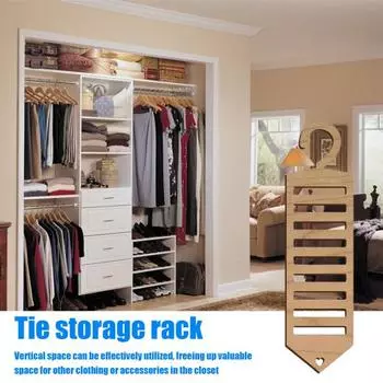 Органайзер для галстуков с подвесным крючком, многослойная вешалка, толстый галстук, деревянный мужской держатель ремня C