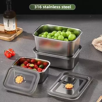 Органайзер для холодильника из нержавеющей стали Контейнеры для хранения продуктов Органайзер для холодильника Ящики для свежих овощей и фруктов Морозильная камера для кухни Orga