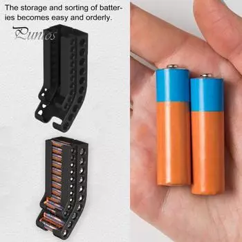 Органайзер для хранения аккумуляторов, высокая прочность, большая емкость, простая установка, настенный контейнер для хранения аккумуляторов белый