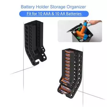 Органайзер для хранения аккумуляторов, высокая прочность, большая емкость, простая установка, настенный контейнер для хранения аккумуляторов белый
