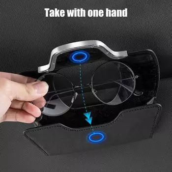 Органайзер для хранения автомобильных очков, коробка для солнцезащитных очков, магнитная, простая конструкция с клипсой для установки коричневый