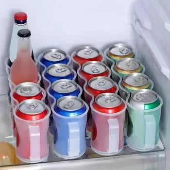Органайзер для хранения банок, прозрачный дизайн, компактный ящик для хранения пива, напитков в холодильнике для дома синий