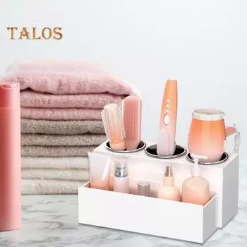 Органайзер для хранения инструментов для волос, вместительная, экономящая место многофункциональная стойка для хранения фена для волос белый