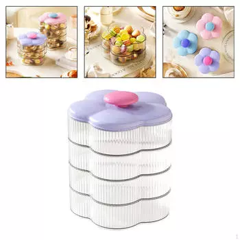 Органайзер для хранения конфет, сервировочный поднос, домашний декор, 4 слоя, орехи и фрукты violet Pink