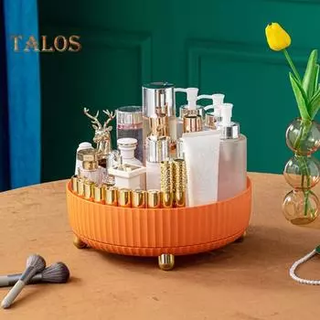 Органайзер для хранения косметики Универсальный магазин Легко чистится Практичный вращающийся на 360 градусов настольный органайзер Товары для дома S белый