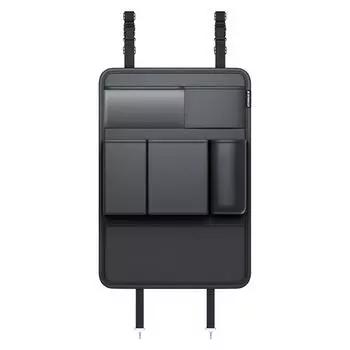 Органайзер для хранения на спинке сиденья автомобиля, сумка для укладки автомобиля, универсальный карман для хранения и уборки, многофункциональный ящик для хранения из искусственной кожи чёрный